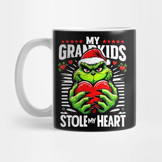 My Grandkids Stole My Heart Funny Christmas Vintage by RetroPrideArts